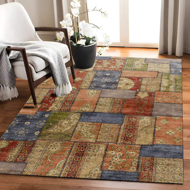 Vintage Foldable Non Slip Living Room Carpet, Sofa, Coffee Table Blanket, Large Area Fully Covered, Dirt Resistant Floor Mat