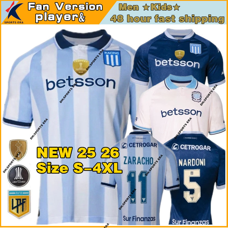 25 26 Racing Club Soccer Jerseys 2025 2026 MARTINEZ MARTIRENA I.RODRIGUEZ CAMBESES SOLARI Racing Club de Avellaneda Third player version Size S-4XL