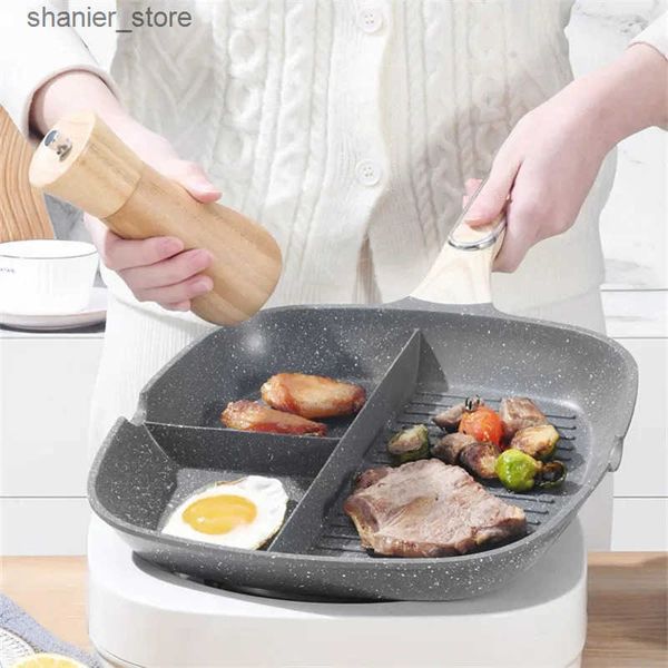 Pans Multi purpose durable non stick frying pan frying pan 3-in-1 steak breakfast pot Saucepan cooking pot kitchen utensils Utensils L240910