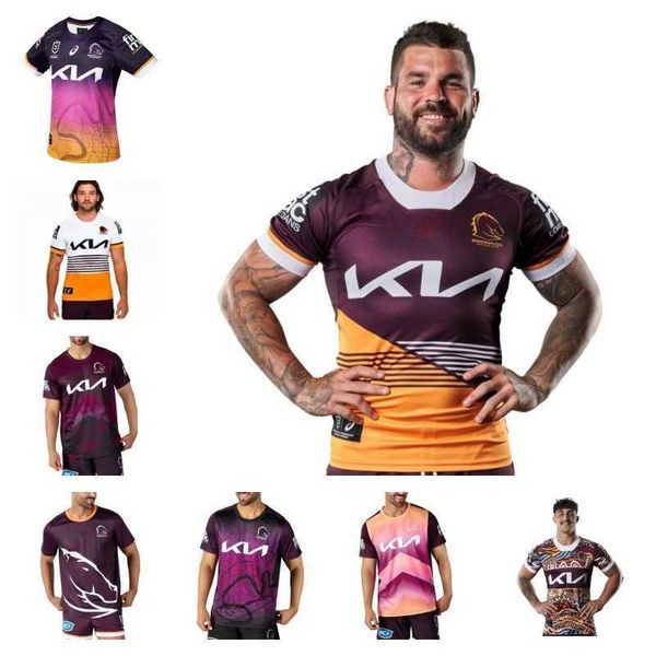 Fans Tops Tees NRL Rugby Kit 2024 Broncos Home And Away Training Kit Short-sleeved Top Jersey T240807