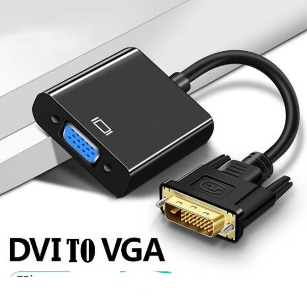 DVI Male to VGA Female Adapter Full HD 1080P DVI-D Connectors 24+1 25 Pin to 15Pin Gold Plated Cable Converter for PC Computer Monitor