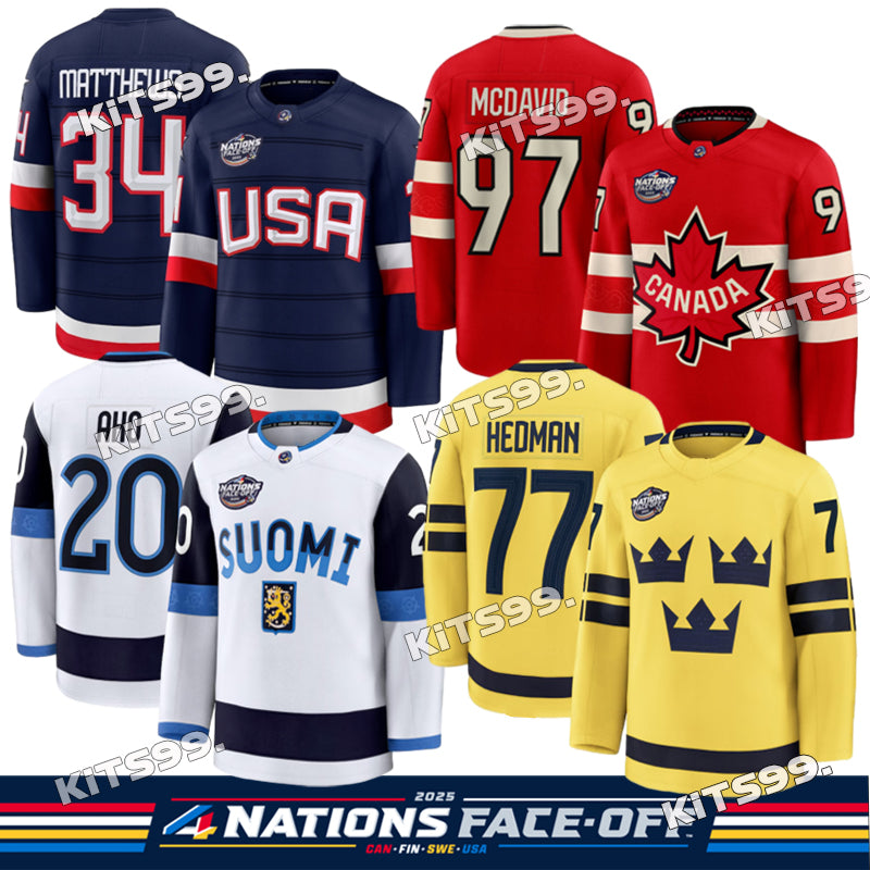 Nations 4 nations face-off canada hockey United States Jersey Finland Sweden jersey Hockey Jerseys 2025