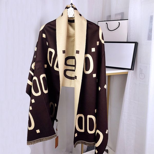 Women&#039;s Scarf Designer Letters Scarves Elegant Warm Winter Shawl 4 Colors Double-sided Ring