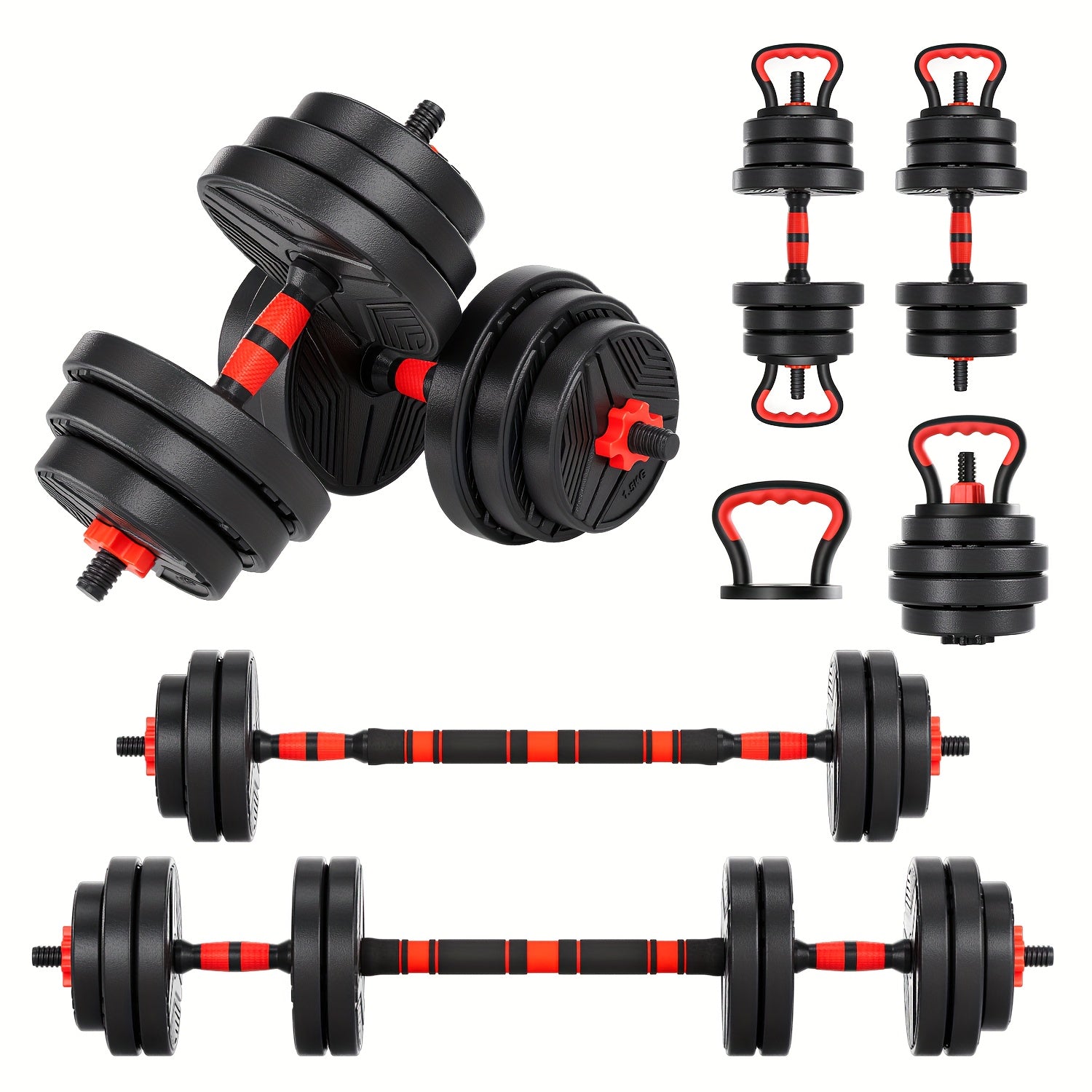 TEMU Adjustable Dumbbell Set, 30lbs-40lb-60lbs-90lbs-110lbs Free Weights Dumbbells, 5in 1 Multifunctionaldumbbell Set Used Asdumbbell, Barbell,