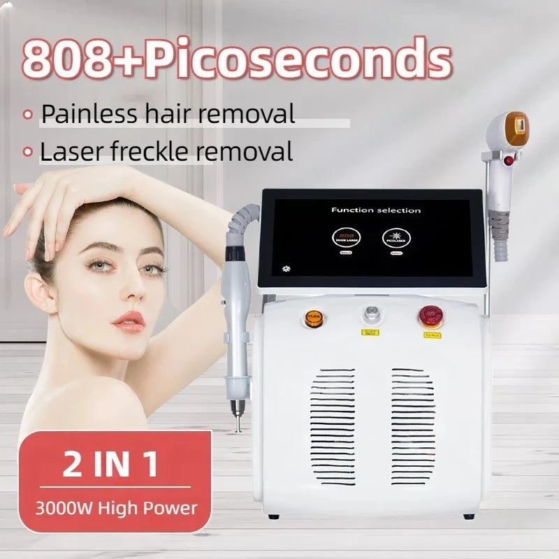 2in1 Diode Laser and Picosecond Laser 808nm Diode Laser Hair Removal Tattoo Removal Machine Multifunctional beauty instrument 3 wavelength