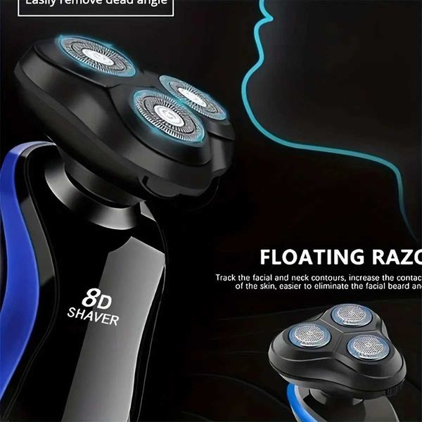 Electric Shavers 1pc Tri-Function Electric Shaver - Fast Shaving Waterproof Washable High-Speed Motor Multi-Effect Grooming Tool z241216