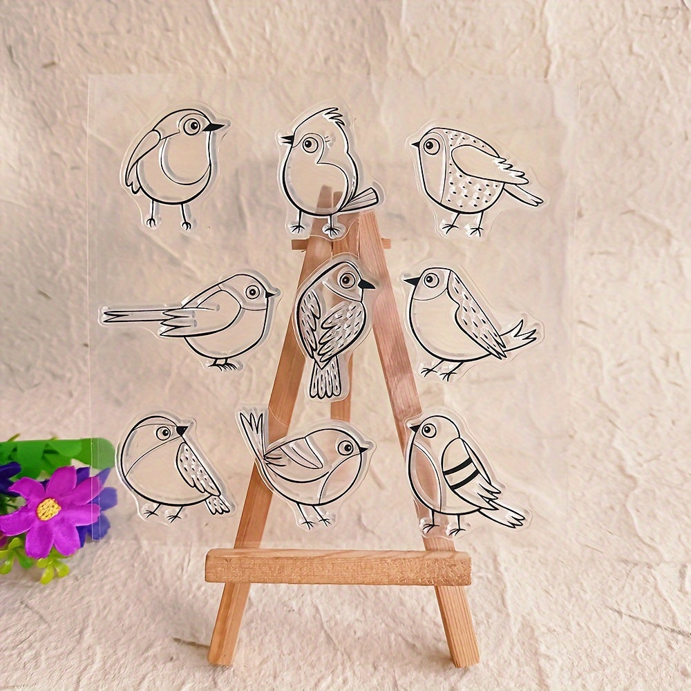 TEMU Birds Clear Stamps For Diy Scrapbooking Card Making Album Decorative Silicone Seal Craft Rubber Stamp