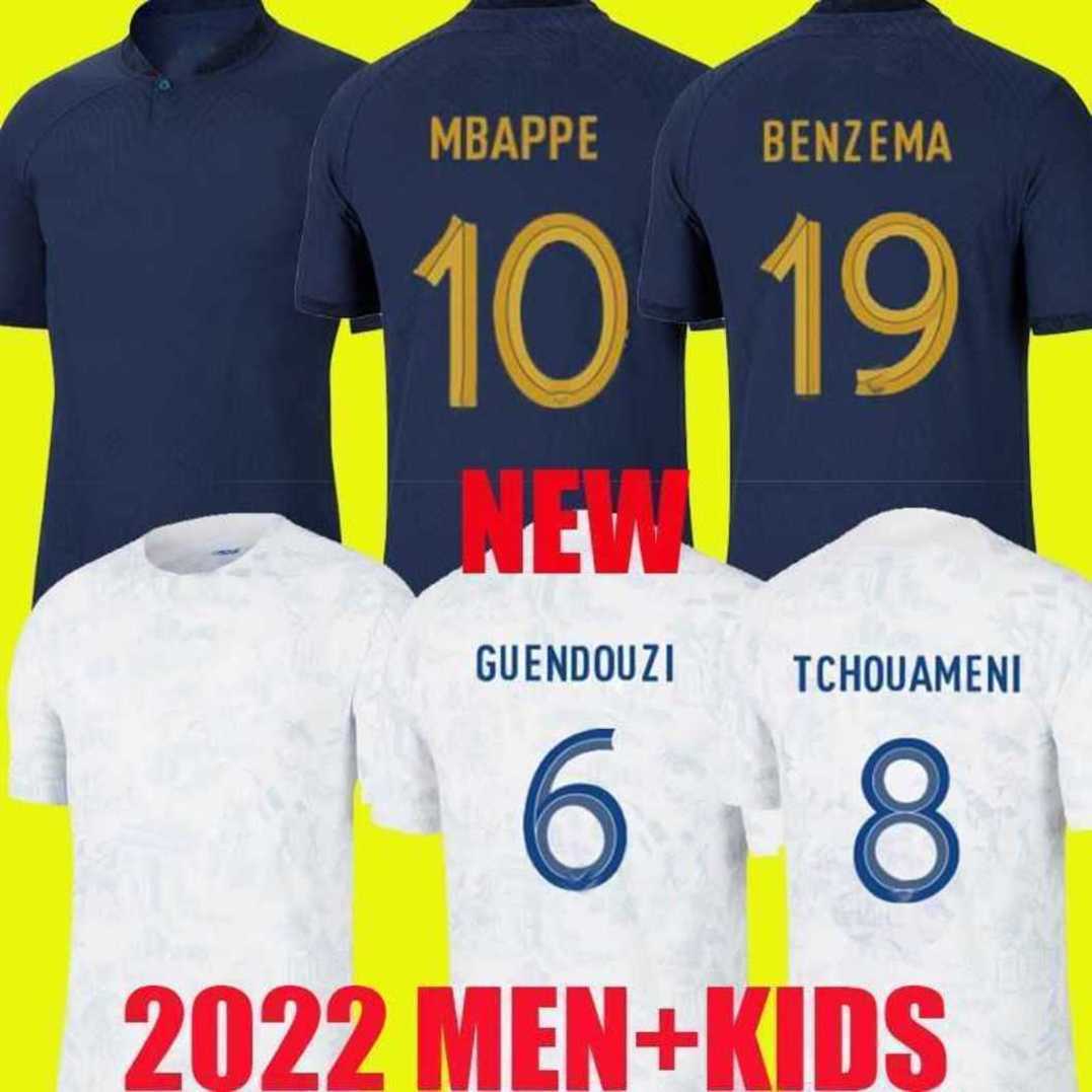 Maillots de football 2022 World Cup Soccer Jerseys French BENZEMA Football shirts MBAPPE GRIEZMANN HERNANDEZ DEMBELE maillot foot kit top shirt MEN