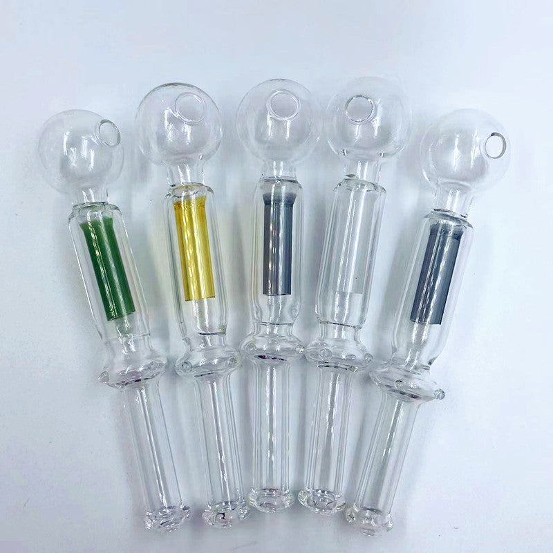 5.6 Inch Glass Oil Burner Pipe with 30mm Big Bowls 12mm 2mm Thick Pyrex Straw Tube Colorful Filter Hand Smoking Pipes