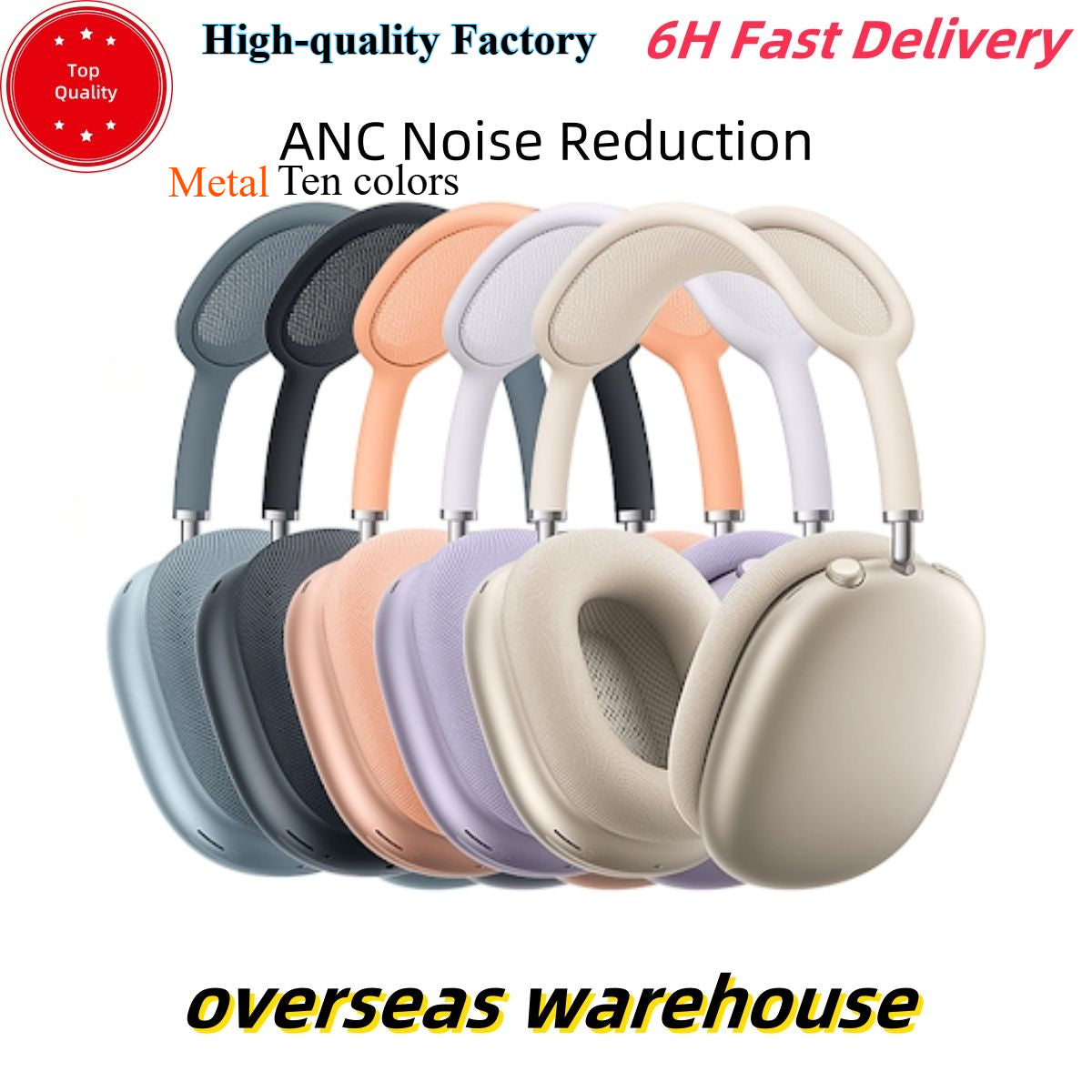 USA Stock OEM Metal Quality USBC 2024 for Airpods Max ANC Bluetooth Headphone Earbuds Accessories Transparent TPU Silicone Case AirPod Maxs Noise Ca
