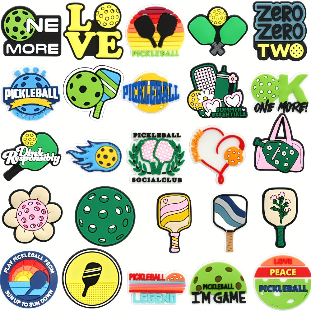 TEMU 9-25pcs Pickleball Keychain - Colorful Alloy Key Pendant With Cartoon , Backpacks, Purse Charm, And Sport Event Accessories, Ideal For Birthday
