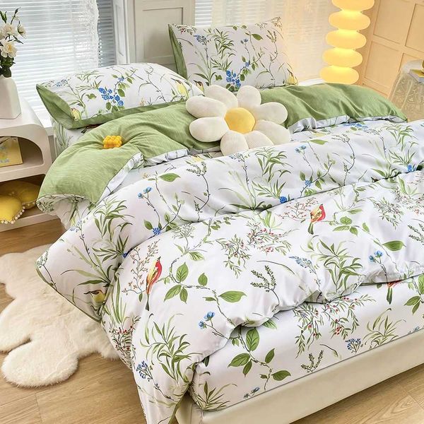 Home Bedding Set Green Leaf Down Duvet Cover Pillow FR king US twin UK Queen AU single size 200 * 200cm (without bedding) W240801