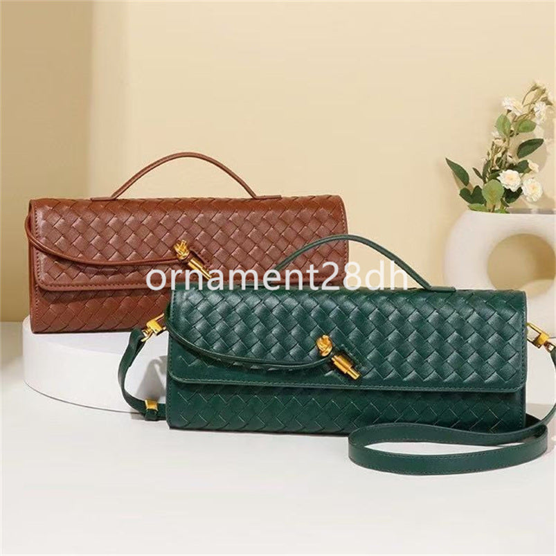 Designer bag Shoulder bag crossbody bag handbag long Woven Soft Leather Dinner Designer Fashion Horizontal hand cross body bag designer wallet purse