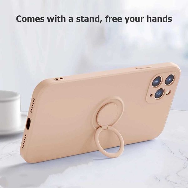Phone Case Equipped with a ring seat shock-absorbing case suitable for iPhone 16 15 14 13 12 11 Pro Xs Max Xr SE2-SE3 8 7 Plus silicone TPU