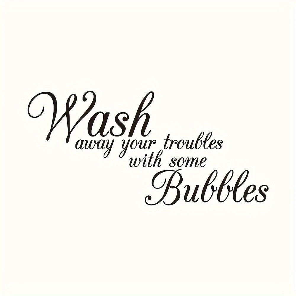 TEMU 1pc Creative Bathroom Wall Sticker With Letter Print Bathtub Sticker, Washing Machine, Laundry Room Bathroom Bathtub Wall Decoration Sticker