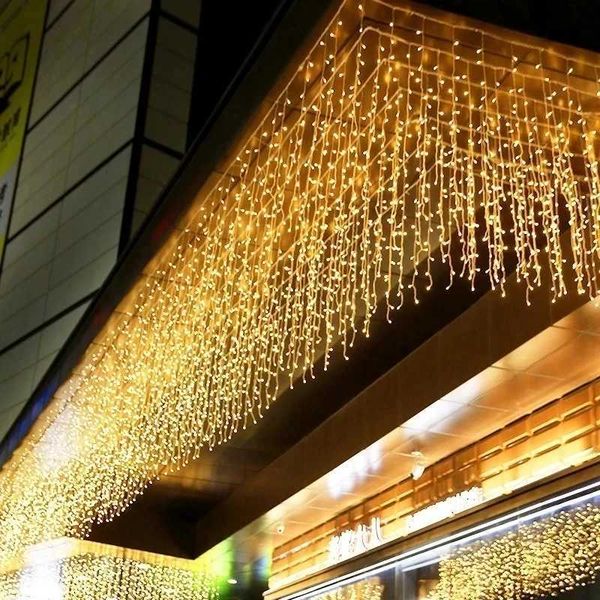 String lights Christmas outdoor decoration Drop 5m Droop 0.3m- 0.4m-0.5m curtain icicle string led lights Garden Party 220V 110V Z241203