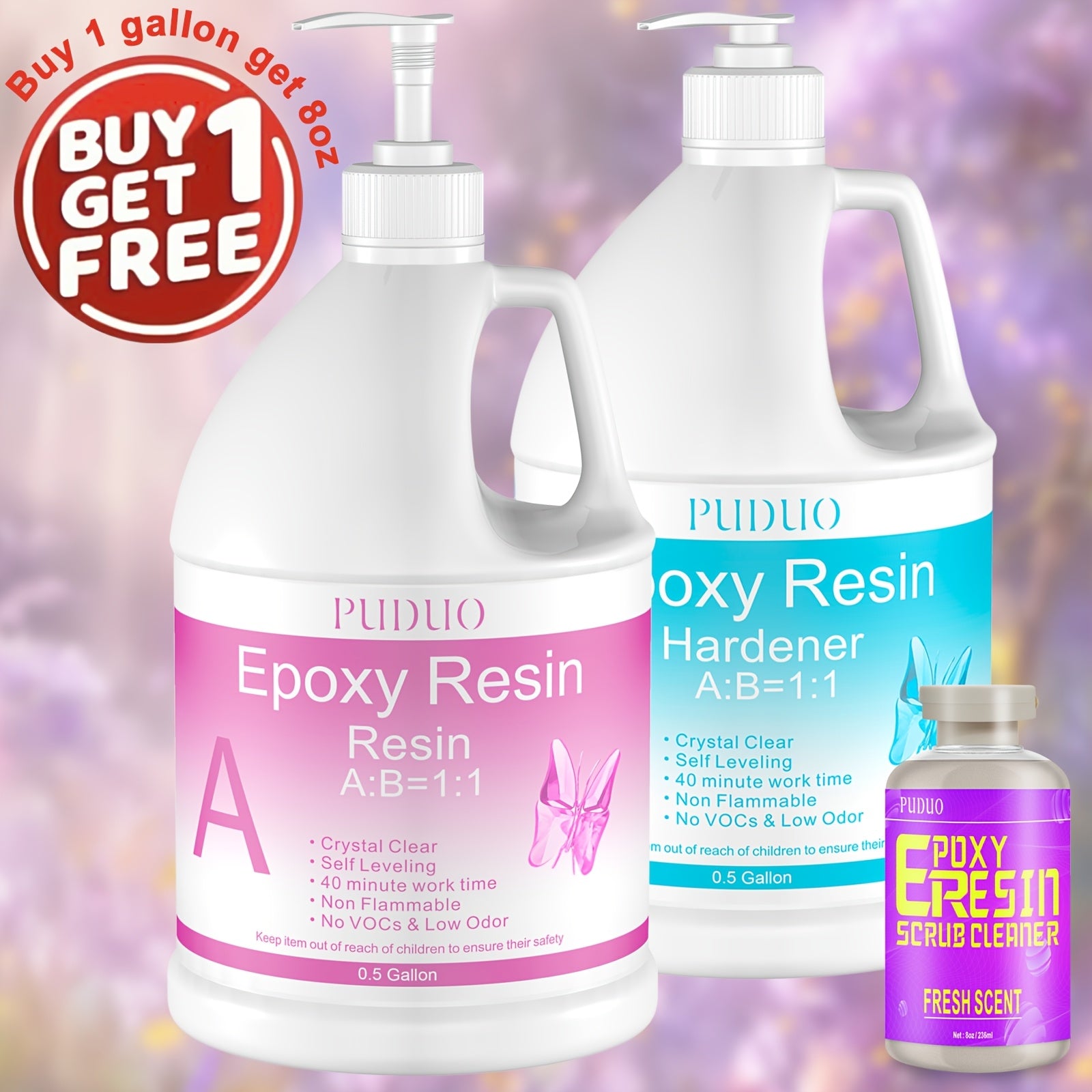 TEMU Gallon + 8oz Epoxy - Fast-curing 8hr, High , No Bubbles, , Low Odor & -yellowing - For Coating, Jewelry Casting, Solid Wood Crafts, Handmade