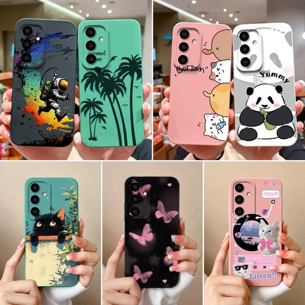 Hot Sale Designer Phone Case For S24 FE Plus super cute Cat liquid silicone camera cover suitable for S24 S24FE S24+S24Ultra shock-absorbing