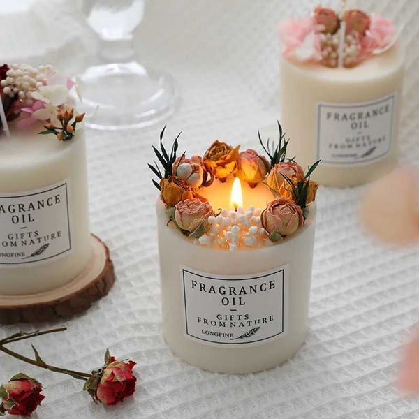 Beautiful scented candles with dried flowers beautiful home decor romantic wedding candles scented family emergency candle postsX240823