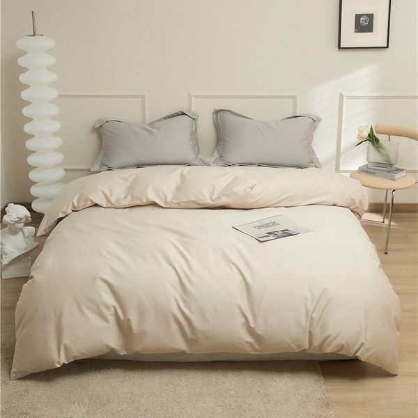 XX0395 Four seasons 100 long-staple cotton pure cotton solid color simple bed sheet pillowcase bed sheet quilt cover