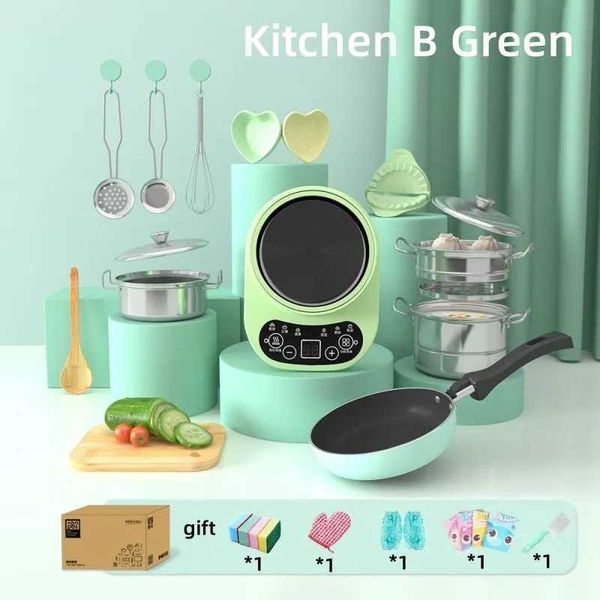 Mini simulated kitchen toy real cooking small kitchen pot childrens cooking is edible kitchen utensil set girls gift X241107