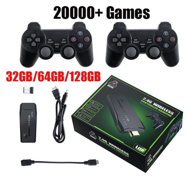 M8 HD Video Game Console 2.4G Double Wireless Wired Controller Game Stick 4K 10000 20000 Games 32GB 64GB 128GB Retro Games For PS1 GBA Y3 Li