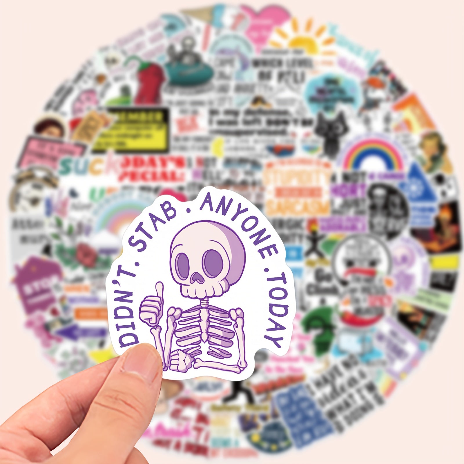 TEMU Humorous And Satirical Vinyl Stickers - Reusable Decals For Laptops, Water Bottles, Luggage - Unique Gift Ideas For Designs And Phrases, Cute