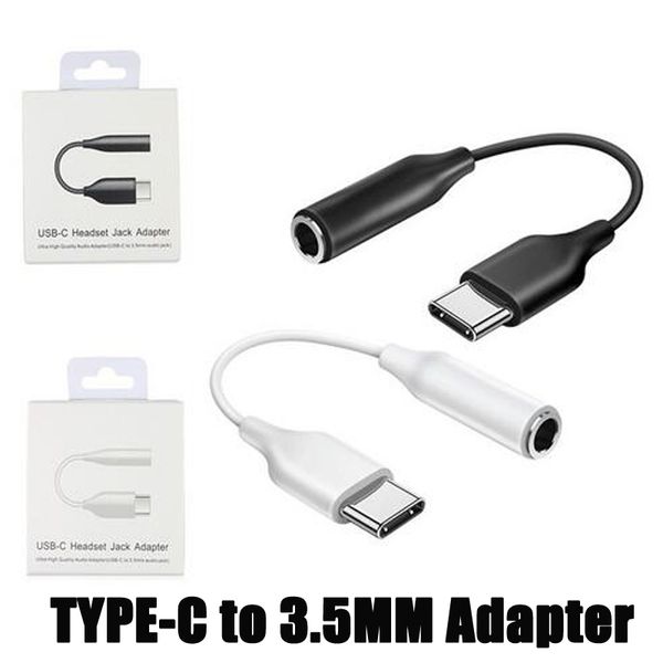 Type-C USB-C male to 3.5mm Earphone Cable Adapter AUX Audio Headset Female Jack for Samsung Note 10 20 S20 Ultar S21 Galaxy Z Fold 2 Flip Pl