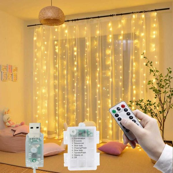 3Mx1M-2M-3M Battery LED String Lights USB Fairy Lights Garland For New Year Wedding Party Christmas Home Curtain Decoration Z241203