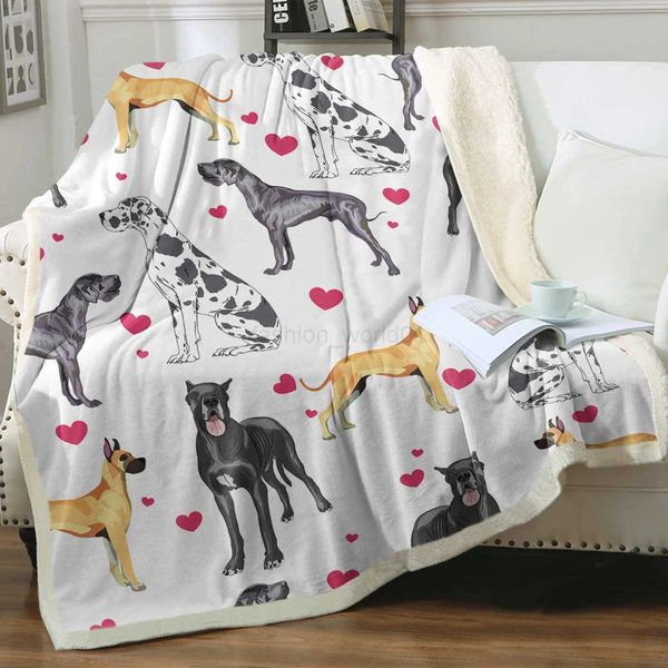A Great Dane With Long Legs Throw Blanket Printed Blanket Super Soft Sherpa Blanket for Couch Sofa BedX240731