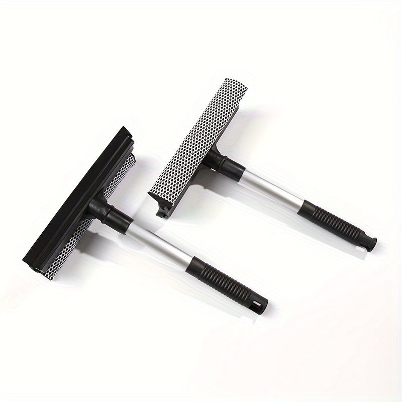TEMU 1pc, 2 In 1 Glass Wiper For And Washing, Double-sided Window Glass Floor Cleaning Scraper Brush, Window Squeegee, Water Squeegee, Car Windshield