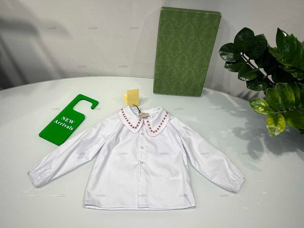 Fashion baby shirt Red and pink embroidery lapel shirt kids designer clothes stripes child cardigan Multiple styles girls boys Blouses