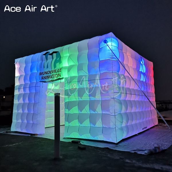2023 Large LED Inflatable Marquee Inflatable Cube Tent House with Blower-Inflatable Lighting Tent for Party Event Exhibition