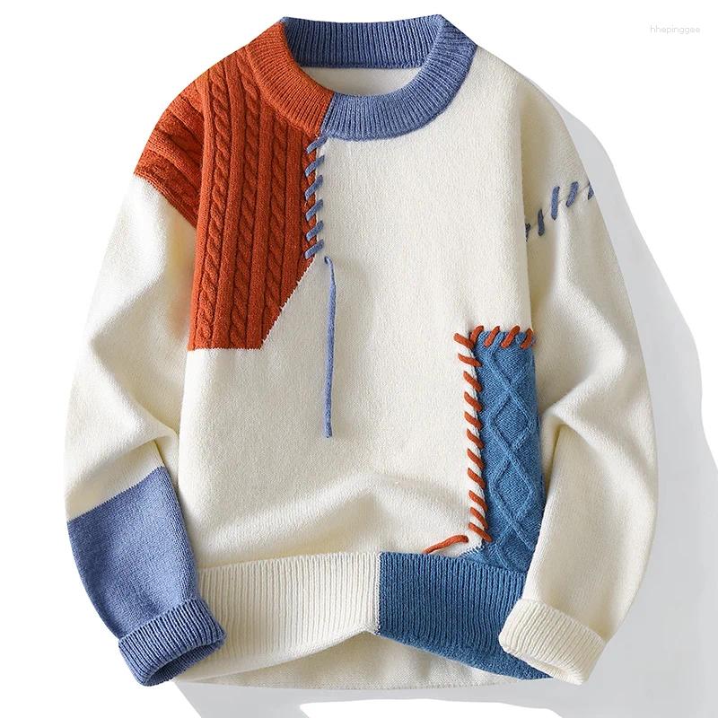 Men&#039;s Sweaters Color Blo Knitwear Autumn Winter Round Ne Sweater Inner Irt Trendy Brand Youthful Woolen Coat Casual Comfortable Fit