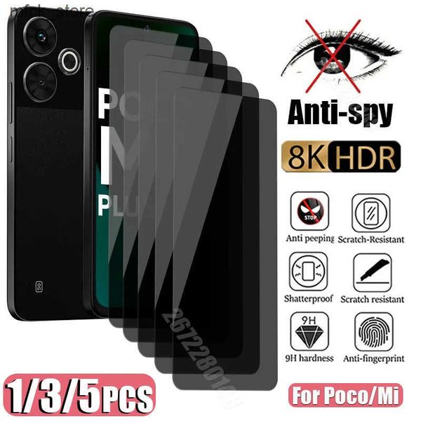 Cell Phone Protectors 1-3-5PCS Anti-spy Screen Protector 12T 11T 12 11 Lite 5G Privacy Protective Glass For Poco X5 X4 X3 Pro M5 M5S F4 J241