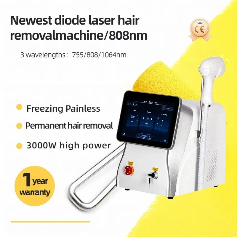 Diode Laser 755 808 1064nm Multi Wavelengths Hair Removal Machine Cooling Head Painless Laser Epilator Face Body Hair Removal