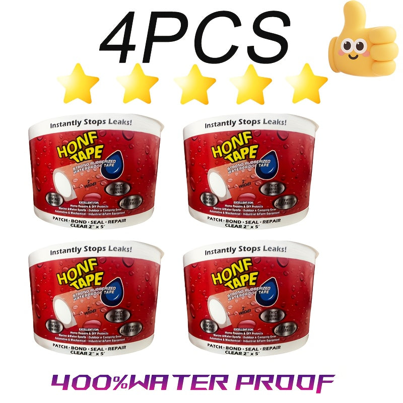TEMU Repair ! 4 Rolls Of High-strength Self-adhesive Leak Repair Sealing Tape - Suitable For Home Plumbing And Car Repair, Windows, Boats, Rvs -