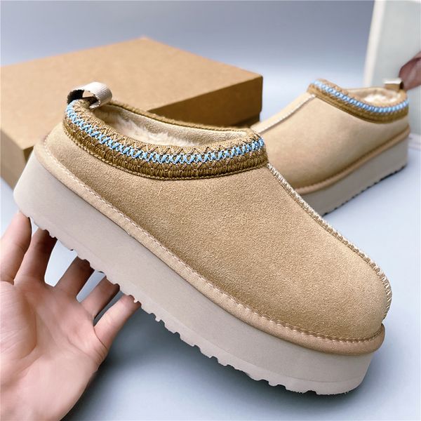 Top Botas Tasman Tazz Slippers Shoes Designer Sapatos Mens Slides Classic Mini Plataforma Inverno Inverno Bottina Ovelha Camurça Lã Comforto