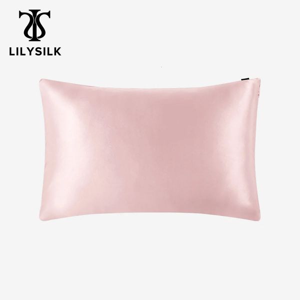 Pillow Case LILYSILK Pure 100 Silk Pillowcase for Hair with Hidden Zipper Available in 19 Momme Terse Colors Suitable for Women Men Children