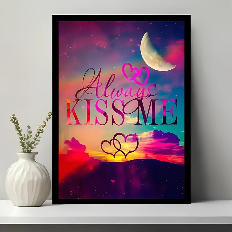 TEMU Diy 5d Round Full Diamond Kiss Me Adult Art Diamond Painting Kit Perfect For Home Leisure And Wall Decoration 11.8x15.7 (inch) Diamond Painting