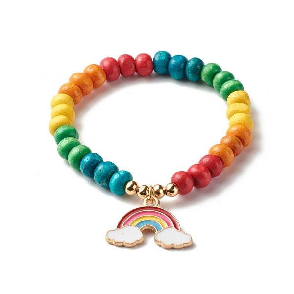 Süßes Regenbogen-Emaille-Charme-Armband für Kinder