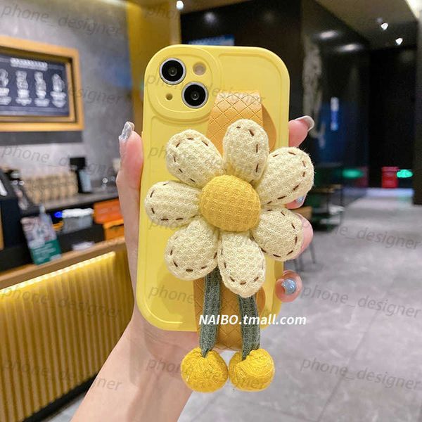 Pumpkin Flower Bracelet Suitable for iPhone 15 14 Pro Max 13 12 11 Cute flower women&#039;s phone case fresh and niche couple phone case