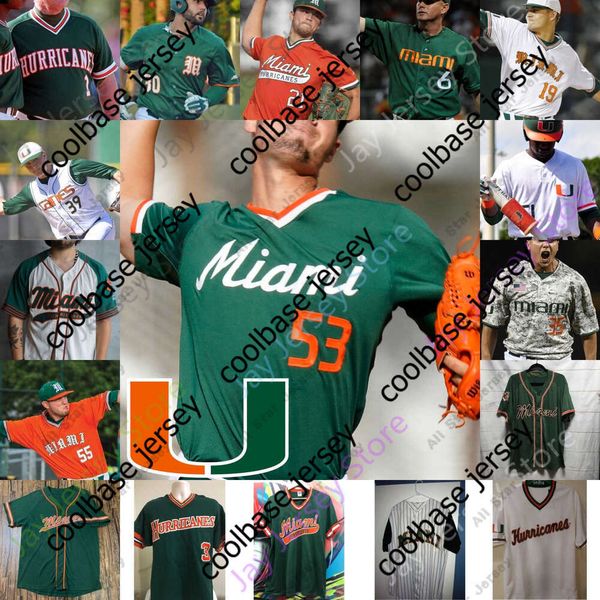 Baseball Jerseys Miami Hurricanes Baseball Jersey NCAA College Ron Fraser Neal Heaton Mike Fiore LALA ANTHONY VILAR GATES Garcia Herrmann We