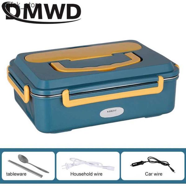 Electric Heated Lunch Boxes DMWD 12V-24V-110V-220V Electric Lunch Box Portable Food Container Food Warmer Heater Rice Heating Dinnerware Set