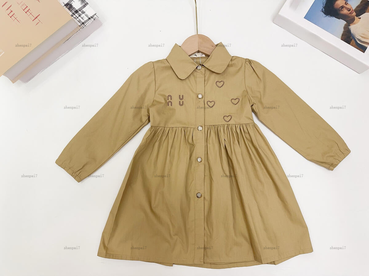 Top girls dress dress Embroidered Heart princess kids designer clothes spring and autumn partydress baby skirt A218X06N000