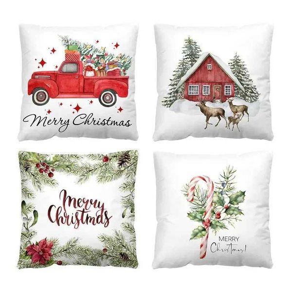 Christmas decoration cover 45x45cm Christmas throw box Christmas decoration he decorates sofa cushion cover M241113
