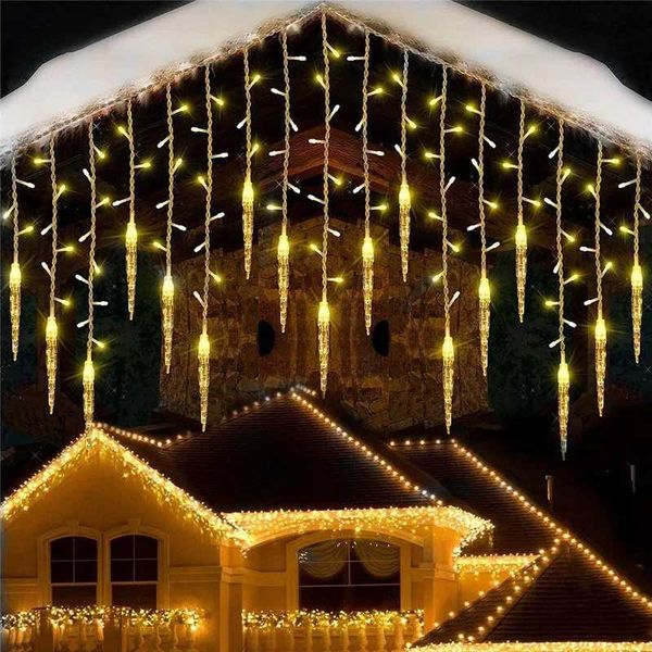 Street Garland Winter Festoon Led Light Curtain Icicle Garlands for New Year Droop 0.3M 0.4M 0.5M for Christmas Decorations 2024 zyc2411201