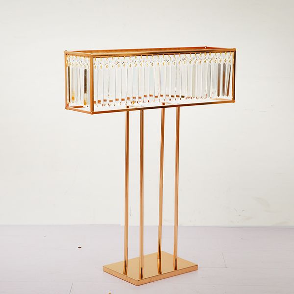 Acrylic Flower Rack for Wedding Center, Main Table Decoration Vases, Road Lead, Electroplated Gold, , Party Event