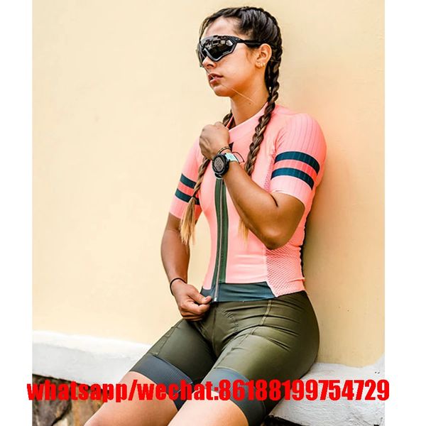 Pro Team Cycling Set Women Short Sleeve Jersey Suit 9D Gel Pad Bib Shorts MTB Racing Clothing Licra Ciclismo Mujer 240711