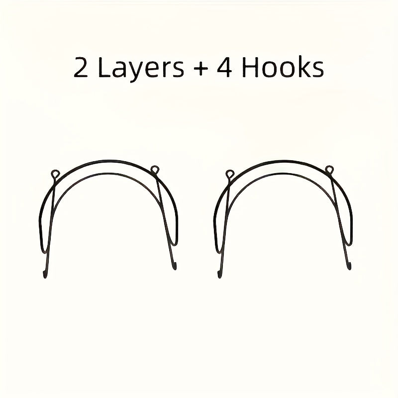 TEMU 6pcs Set Of Wrought Iron Hangers - Elegant Wall Decoration - Bathroom Wall Mounted Storage Towel Rack Multi Functional Wall Wrought Iron Storage